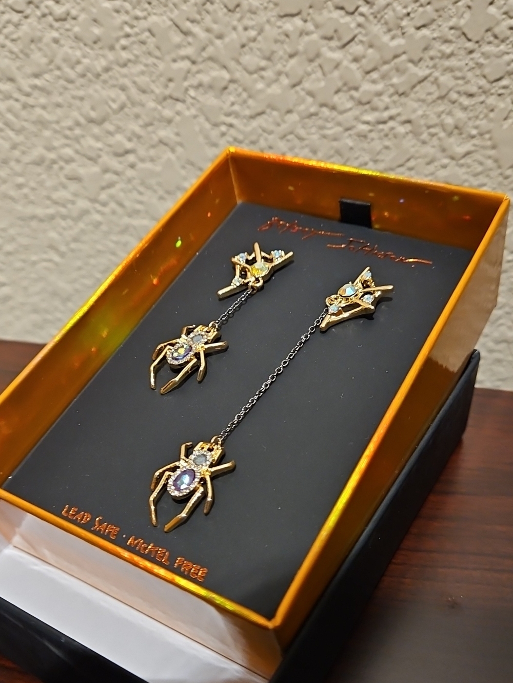 Betsey Johnson Spider Stud Earrings